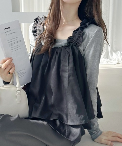 Ada.(エイダ)の「ティアード フリル ビスチェ トップス(その他トップス・レディース・ブラック/チャコール/ブラウン・FREE)」の13枚目の写真