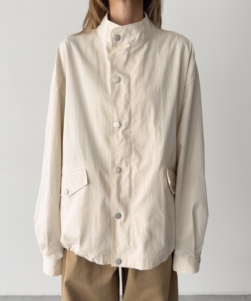 CANAL JEAN（キャナルジーン）の「El mar　コットンナイロンスタンドカラーブルゾン（ブルゾン・レディース・アイボリー/チャコールグレー・ONE SIZE）」の10枚目の写真