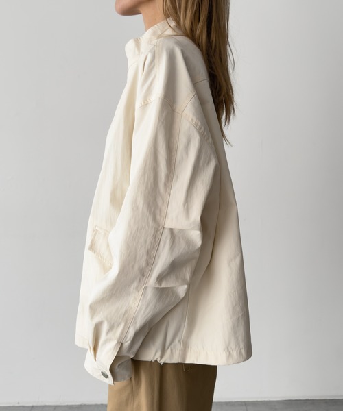 CANAL JEAN（キャナルジーン）の「El mar　コットンナイロンスタンドカラーブルゾン（ブルゾン・レディース・アイボリー/チャコールグレー・ONE SIZE）」の11枚目の写真