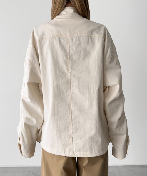 CANAL JEAN（キャナルジーン）の「El mar　コットンナイロンスタンドカラーブルゾン（ブルゾン・レディース・アイボリー/チャコールグレー・ONE SIZE）」の12枚目の写真