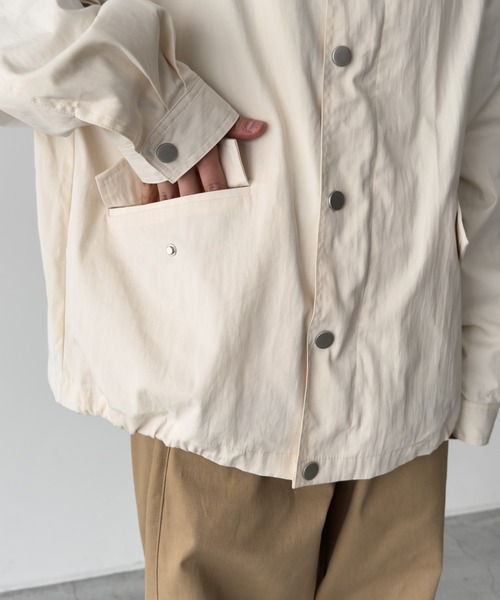 CANAL JEAN（キャナルジーン）の「El mar　コットンナイロンスタンドカラーブルゾン（ブルゾン・レディース・アイボリー/チャコールグレー・ONE SIZE）」の14枚目の写真