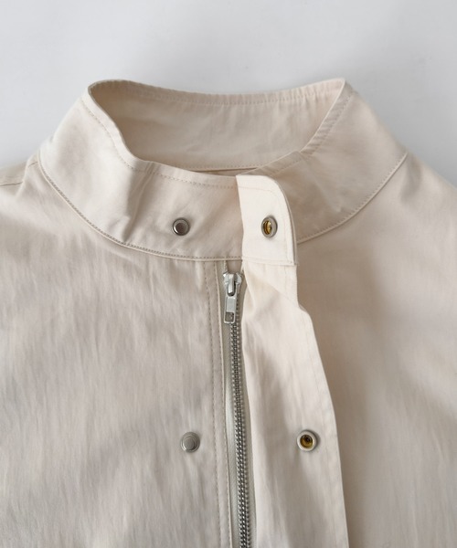 CANAL JEAN（キャナルジーン）の「El mar　コットンナイロンスタンドカラーブルゾン（ブルゾン・レディース・アイボリー/チャコールグレー・ONE SIZE）」の15枚目の写真