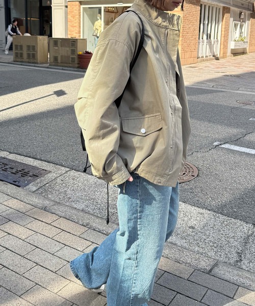 CANAL JEAN（キャナルジーン）の「El mar　コットンナイロンスタンドカラーブルゾン（ブルゾン・レディース・アイボリー/チャコールグレー/ベージュ・ONE SIZE）」の18枚目の写真