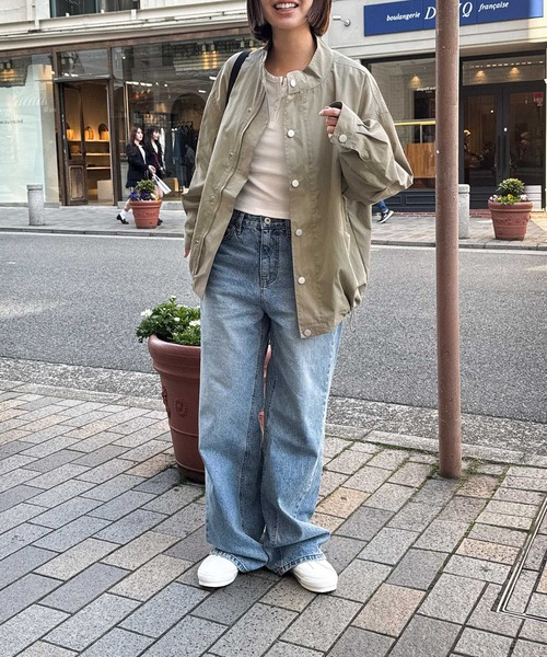 CANAL JEAN（キャナルジーン）の「El mar　コットンナイロンスタンドカラーブルゾン（ブルゾン・レディース・アイボリー/チャコールグレー/ベージュ・ONE SIZE）」の20枚目の写真