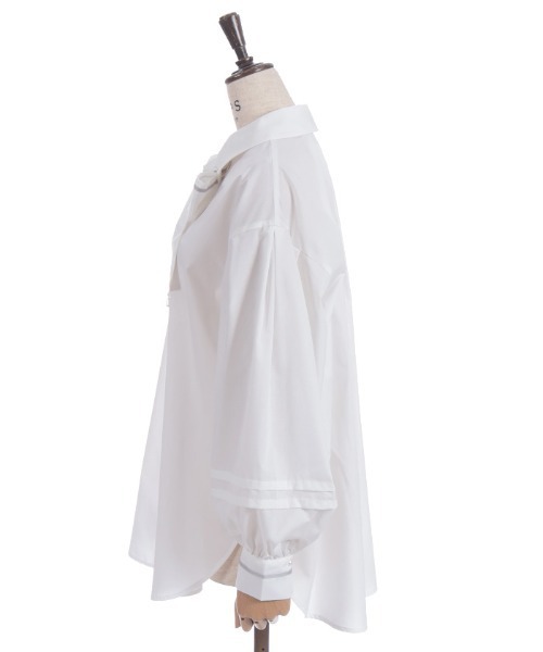 axes femme（アクシーズファム）の「ラインリボンオーバーシャツ（シャツ/ブラウス・レディース・グリーン/モカ/ホワイト・FREE）」の17枚目の写真