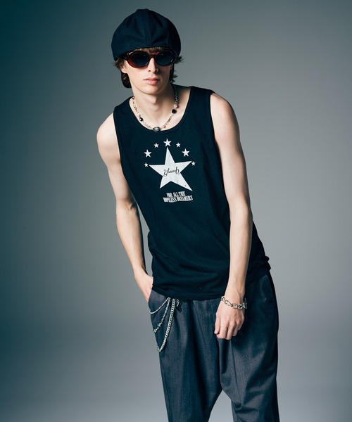 glamb（グラム）の「Star Tank Top / スタータンクトップ（タンクトップ・メンズ・ブラック/ホワイト・S/M/L）」の6枚目の写真