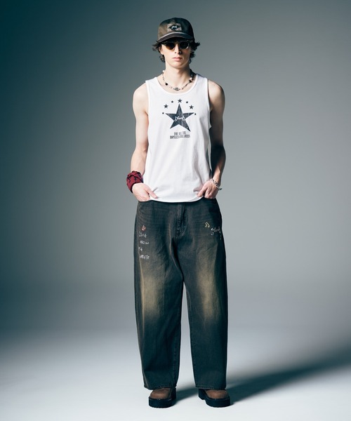 glamb（グラム）の「Star Tank Top / スタータンクトップ（タンクトップ・メンズ・ブラック/ホワイト・S/M/L）」の7枚目の写真