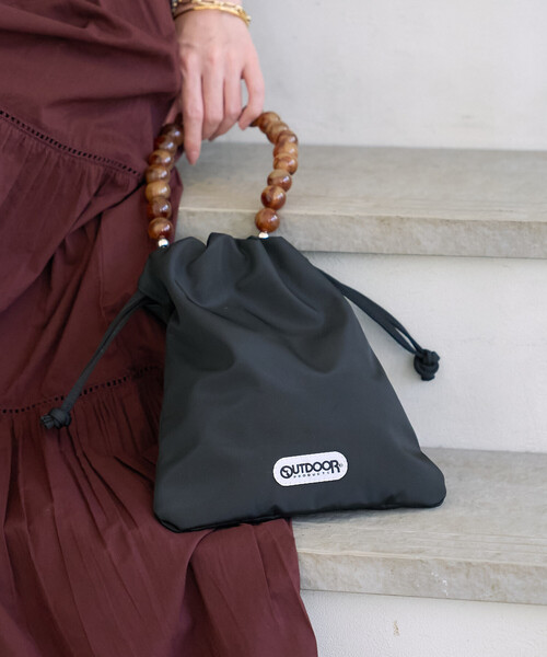 FREAK'S STORE(フリークスストア)の「OUTDOOR PRODUCTS × FREAK'S STORE/アウトドアプロダクツ 別注 2WAY ビーズハンドバッグ(ショルダーバッグ・レディース・ブラック/ナチュラル・ONE SIZE)」の12枚目の写真
