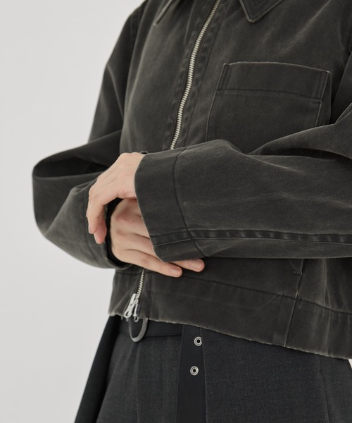 STUDIOUS(ステュディオス)の「【STUDIOUS/ステュディオス】Suede Short Jacket/スウェードショートジャケット/春アウター/ダブルジップ/オーバーサイズ/軽量アウター(ブルゾン・レディース・ダークグレー・FREE)」の18枚目の写真