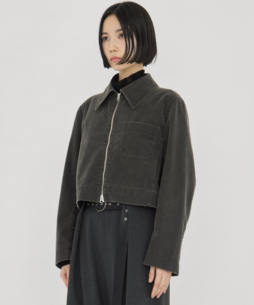 STUDIOUS(ステュディオス)の「【STUDIOUS/ステュディオス】Suede Short Jacket/スウェードショートジャケット/春アウター/ダブルジップ/オーバーサイズ/軽量アウター(ブルゾン・レディース・ダークグレー・FREE)」の10枚目の写真