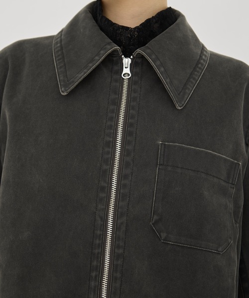 STUDIOUS(ステュディオス)の「【STUDIOUS/ステュディオス】Suede Short Jacket/スウェードショートジャケット/春アウター/ダブルジップ/オーバーサイズ/軽量アウター(ブルゾン・レディース・ダークグレー・FREE)」の13枚目の写真