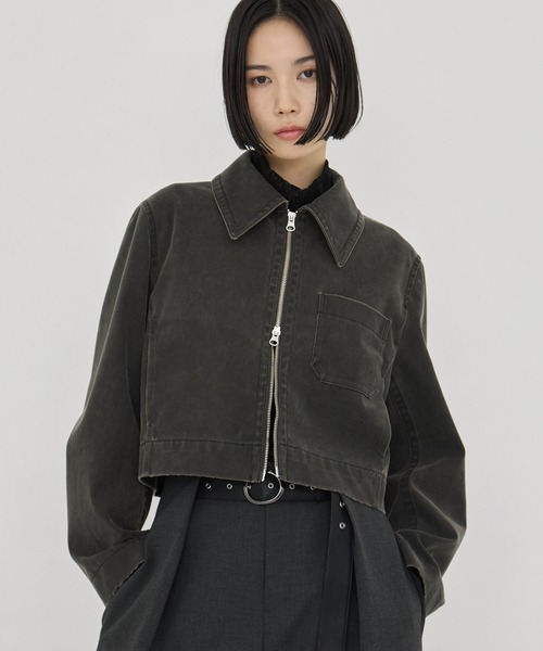 STUDIOUS(ステュディオス)の「【STUDIOUS/ステュディオス】Suede Short Jacket/スウェードショートジャケット/春アウター/ダブルジップ/オーバーサイズ/軽量アウター(ブルゾン・レディース・ダークグレー・FREE)」の20枚目の写真