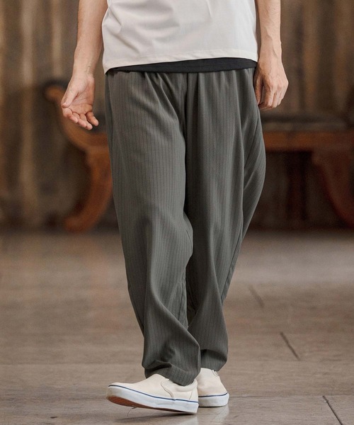 CAMBIO(カンビオ)の「mp14680-Seersucker Balloon Pants バルーンパンツ(CAM26SS-018)(その他パンツ・メンズ・ブラック/ベージュ/チャコール・L/M/S)」の10枚目の写真