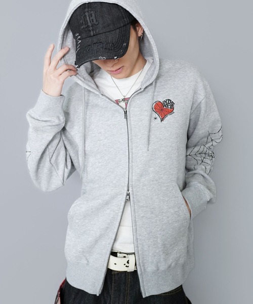 spick&span バックプリントダブルジップパーカー　タグ付き新品未使用 Spick & Span（スピックアンドスパン）の「バックプリントダブルジップ