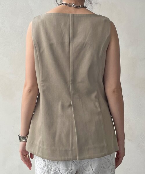 DouDou（ドゥドゥ）の「【WEB限定】スクエアネックベスト（ベスト・レディース・ブラック/ベージュ・FREE）」の13枚目の写真