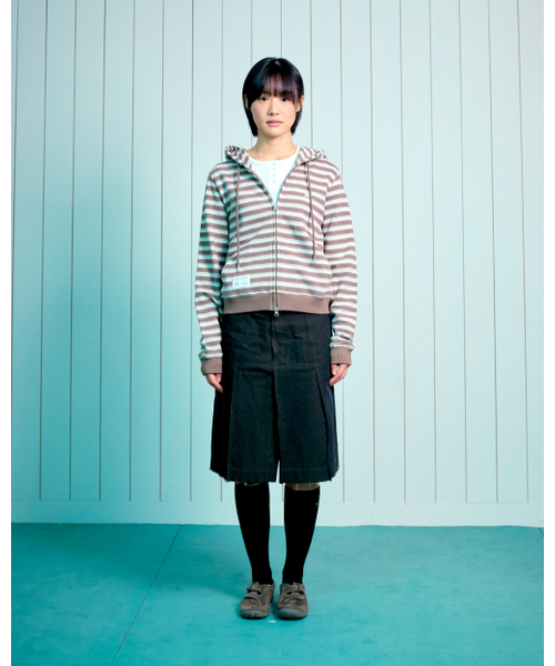THECOLDESTMOMENT(ザコールデストモーメント)の「TCM stripe standard hooded zip-up (brown)(パーカー・レディース・その他・SMALL/MEDIUM/LARGE)」の6枚目の写真