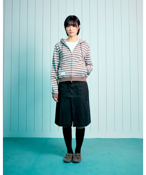THECOLDESTMOMENT(ザコールデストモーメント)の「TCM stripe standard hooded zip-up (brown)(パーカー・レディース・その他・SMALL/MEDIUM/LARGE)」の9枚目の写真