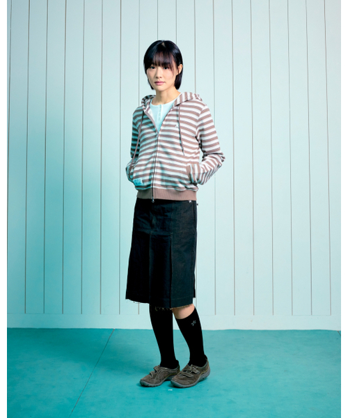 THECOLDESTMOMENT(ザコールデストモーメント)の「TCM stripe standard hooded zip-up (brown)(パーカー・レディース・その他・SMALL/MEDIUM/LARGE)」の10枚目の写真