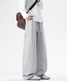 neos | 【neos】ユニセックス サイドボタン 立体 ルーズ セミワイド スウェット パンツ メンズ レディース(スウェットパンツ)