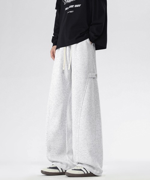 neos（ネオス）の「【neos】ユニセックス サイドボタン 立体 ルーズ セミワイド スウェット パンツ メンズ レディース（スウェットパンツ・メンズ・グレー/アイボリー/ブラック・LARGE/X-LARGE/MEDIUM）」の6枚目の写真