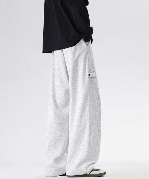 neos（ネオス）の「【neos】ユニセックス サイドボタン 立体 ルーズ セミワイド スウェット パンツ メンズ レディース（スウェットパンツ・メンズ・グレー/アイボリー/ブラック・LARGE/X-LARGE/MEDIUM）」の8枚目の写真