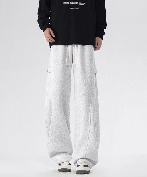 neos（ネオス）の「【neos】ユニセックス サイドボタン 立体 ルーズ セミワイド スウェット パンツ メンズ レディース（スウェットパンツ・メンズ・グレー/アイボリー/ブラック・LARGE/X-LARGE/MEDIUM）」の9枚目の写真