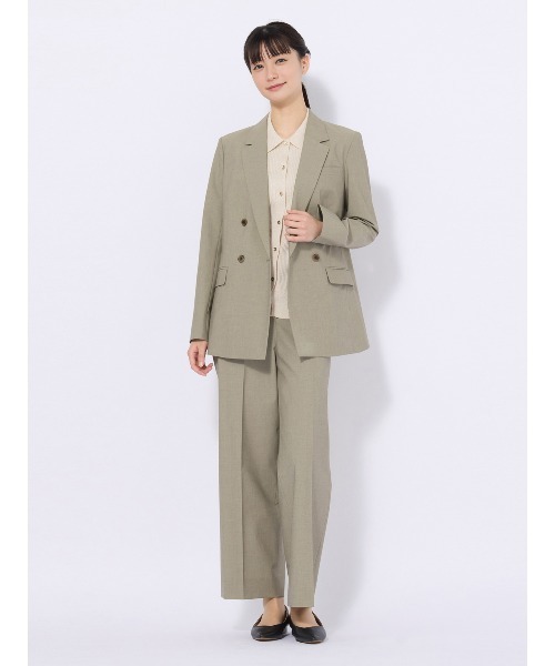 SUIT SQUARE（スーツスクエア）の「ワイドパンツ ウォッシャブル ストレッチ UVカット TRトロピカル 無地（スラックス・レディース・カーキ/ネイビー・40(11号)/38(9号)/36(7号)）」の3枚目の写真