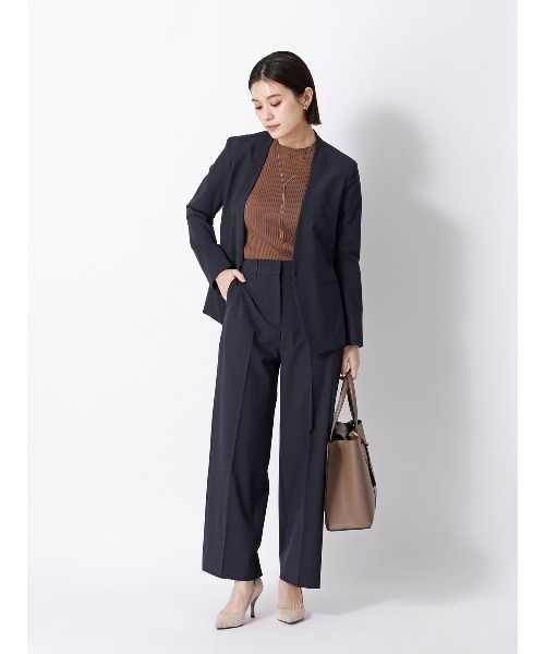 SUIT SQUARE（スーツスクエア）の「ワイドパンツ ウォッシャブル ストレッチ UVカット TRトロピカル 無地（スラックス・レディース・カーキ/ネイビー・40(11号)/38(9号)/36(7号)）」の14枚目の写真