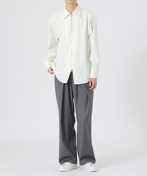 LOVELESS（ラブレス）の「ストライプジップシャツ（シャツ/ブラウス・メンズ・ネイビー/ブラック/オフホワイト・M/L）」の7枚目の写真