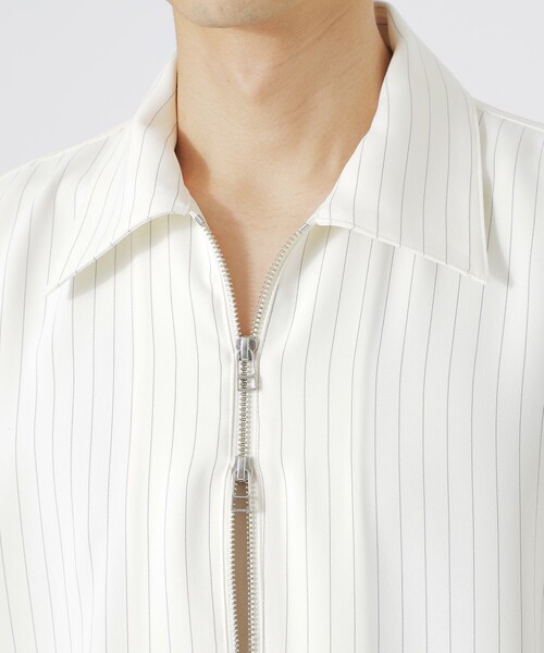 LOVELESS（ラブレス）の「ストライプジップシャツ（シャツ/ブラウス・メンズ・ネイビー/ブラック/オフホワイト・M/L）」の13枚目の写真