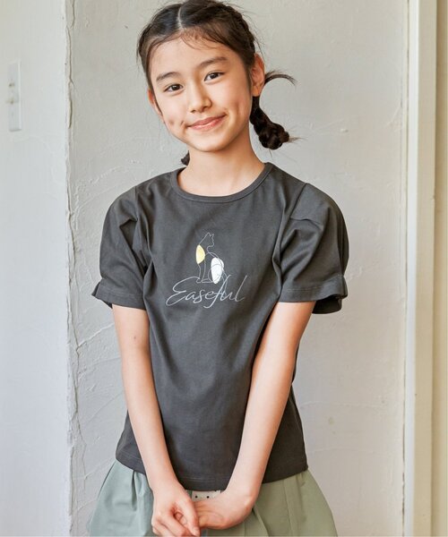 ikka(イッカ)の「【接触冷感/親子コーデ】袖タック冷感プリントTシャツ(120~160cm)(Tシャツ/カットソー・キッズ・ライトパープル/ホワイト/オフホワイト/チャコール・140/120/130/150/160)」の3枚目の写真