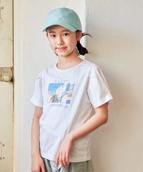 ikka(イッカ)の「【接触冷感/親子コーデ】袖タック冷感プリントTシャツ(120~160cm)(Tシャツ/カットソー・キッズ・ライトパープル/ホワイト/オフホワイト/チャコール・140/120/130/150/160)」の6枚目の写真