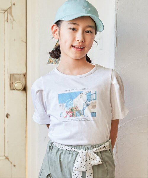 ikka(イッカ)の「【接触冷感/親子コーデ】袖タック冷感プリントTシャツ(120~160cm)(Tシャツ/カットソー・キッズ・ライトパープル/ホワイト/オフホワイト/チャコール・140/120/130/150/160)」の7枚目の写真