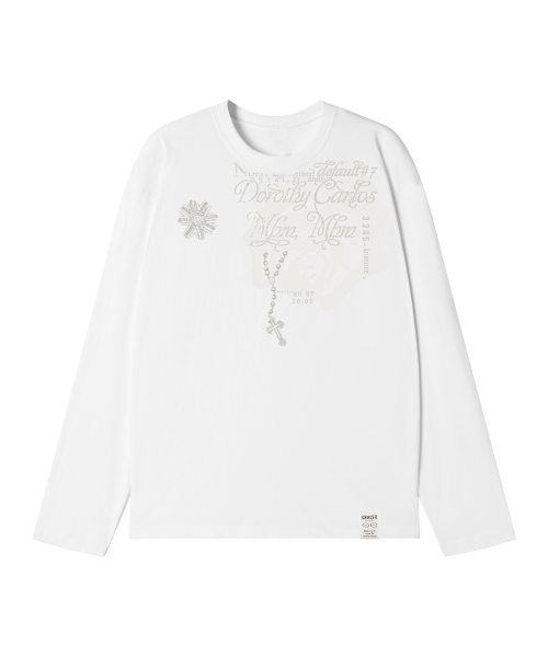 GRAVER（グレーバー）の「[ユニセックス]DOROTHY ロングスリーブTシャツ_ホワイト（Tシャツ/カットソー・レディース・ホワイト・MEDIUM/LARGE）」の4枚目の写真