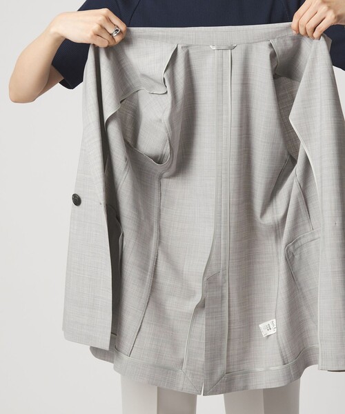 green label relaxing（グリーンレーベルリラクシング）の「［size SHORTあり］ライト カチリラ ダブルジャケット（その他アウター・レディース・ライトグレー/ネイビー・40/38/36/SHORT）」の5枚目の写真