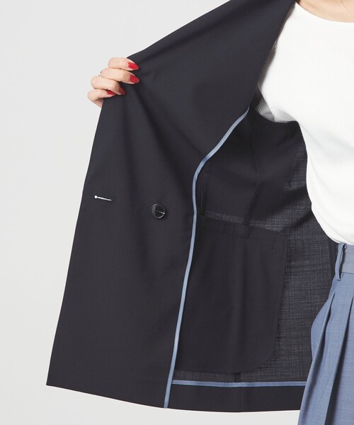 green label relaxing（グリーンレーベルリラクシング）の「［size SHORTあり］ライト カチリラ ダブルジャケット（その他アウター・レディース・ライトグレー/ネイビー・40/38/36/SHORT）」の7枚目の写真