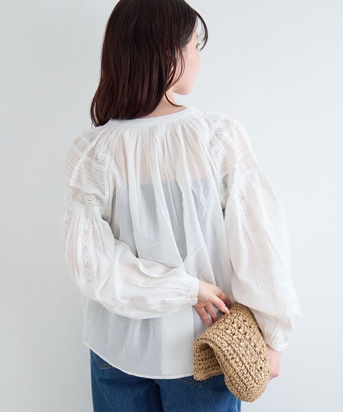 le.coeur blanc（ルクールブラン）の「Fanakaコットンレーヨンレースブラウス（シャツ/ブラウス・レディース・ラベンダー/ホワイト・38）」の20枚目の写真
