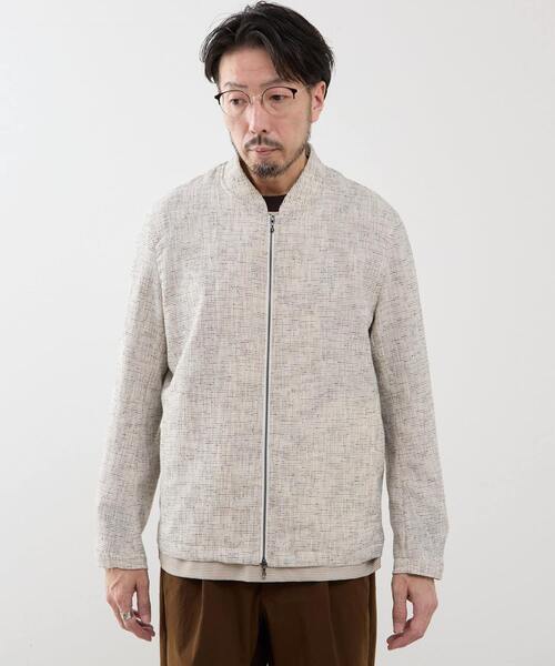 MEN'S MELROSE(メンズメルローズ)の「ビシュウサマーツィードボンバージャケット(ブルゾン・メンズ・アイボリー/ブルー/ネイビー・2/3/4/5)」の4枚目の写真