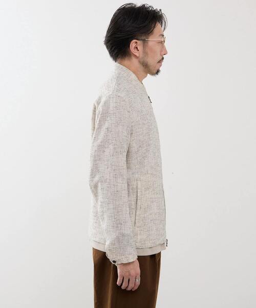 MEN'S MELROSE(メンズメルローズ)の「ビシュウサマーツィードボンバージャケット(ブルゾン・メンズ・アイボリー/ブルー/ネイビー・2/3/4/5)」の7枚目の写真