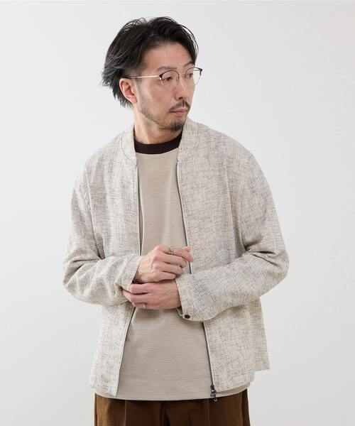 MEN'S MELROSE(メンズメルローズ)の「ビシュウサマーツィードボンバージャケット(ブルゾン・メンズ・アイボリー/ブルー/ネイビー・2/3/4/5)」の16枚目の写真