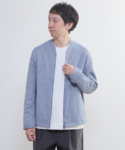 MEN'S MELROSE(メンズメルローズ)の「ビシュウサマーツィードボンバージャケット(ブルゾン・メンズ・アイボリー/ブルー/ネイビー・2/3/4/5)」の19枚目の写真