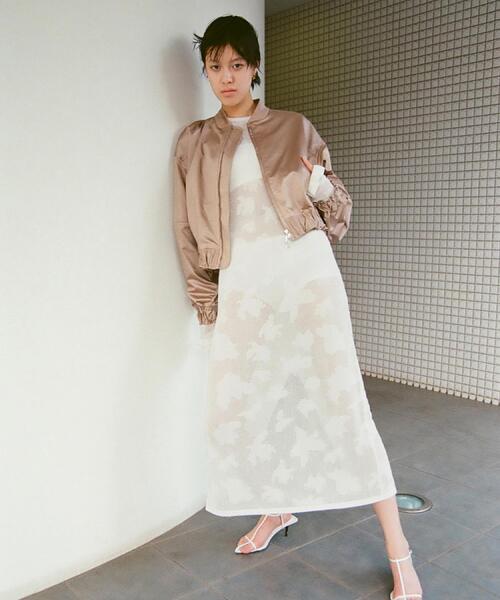 CODE A(コードエー)の「flower mesh dress(ワンピース・レディース・ベージュ系3/ホワイト系4・00)」の3枚目の写真