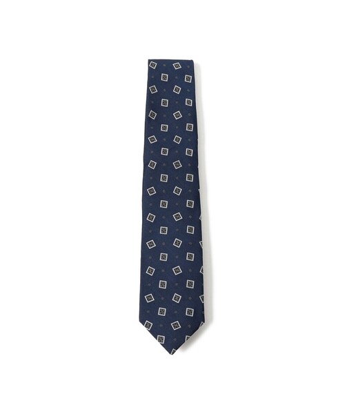 BEAMS F（ビームスエフ）の「シルク 小紋柄 ジャカード ネクタイ（ネクタイ・メンズ・ネイビー/グレー・ONE SIZE）」の2枚目の写真