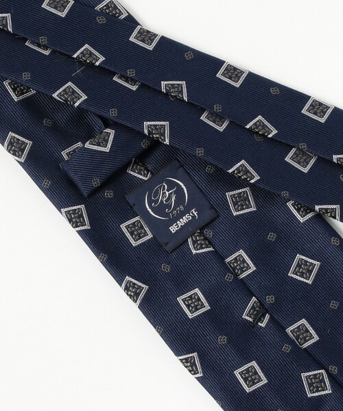 BEAMS F（ビームスエフ）の「シルク 小紋柄 ジャカード ネクタイ（ネクタイ・メンズ・ネイビー/グレー・ONE SIZE）」の7枚目の写真