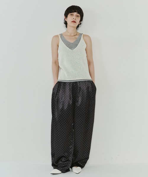 VION（ヴィオン）の「ミニマルドットイージーワイドパンツ / Minimal Dot Easy Wide Pants（その他パンツ・レディース・ブラック/ホワイト・S/M）」の16枚目の写真