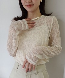 CORNERS（コーナーズ）の「袖ギャザーレーストップス（Tシャツ/カットソー）」