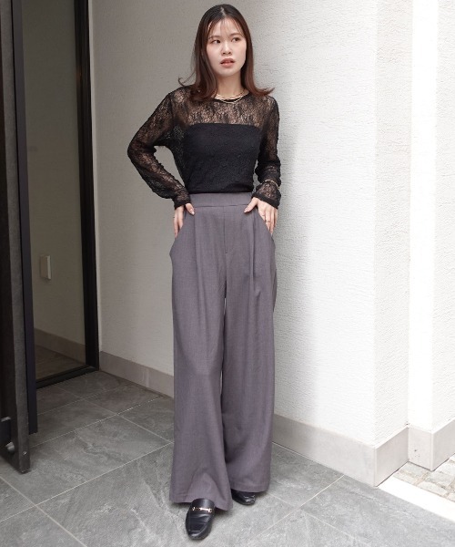 CORNERS(コーナーズ)の「袖ギャザーレーストップス(Tシャツ/カットソー・レディース・ベージュ/アイボリー/ブラック・M)」の11枚目の写真