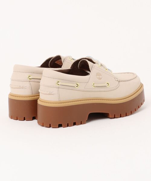 Timberland（ティンバーランド）の「Timberland ティンバーランド STONE STREET BOAT SHOE レディースシューズ 厚底 本革 3EYE(ストーンストリートボートシューズ) A6AVY236 トープ（モカシン/デッキシューズ・レディース・アイボリー・24.5cm/24.0cm/23.5cm/23.0cm）」の2枚目の写真