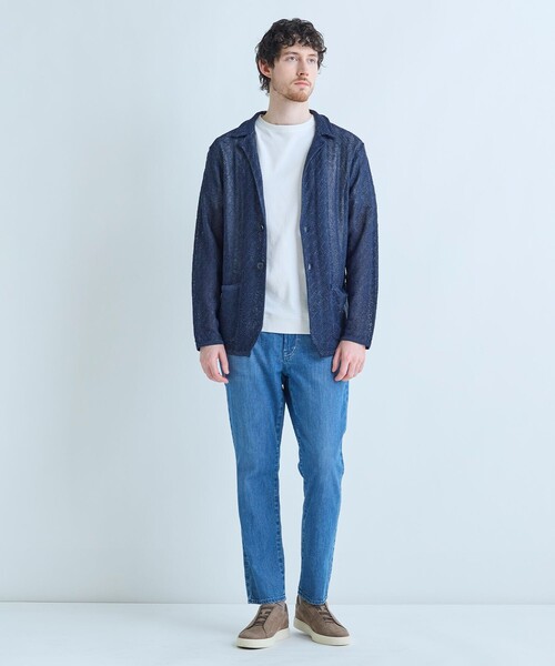 MEN'S BIGI(メンズビギ)の「変形アーガイルシアーニットジャケット(カーディガン/ボレロ・メンズ・ブラック/グリーン/ネイビー・04/03/02/01/1)」の5枚目の写真