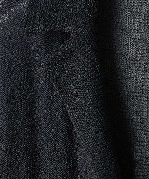 MEN'S BIGI（メンズビギ）の「変形アーガイルシアーニットジャケット（カーディガン/ボレロ・メンズ・ブラック/グリーン/ネイビー・04/03/02/01）」の21枚目の写真